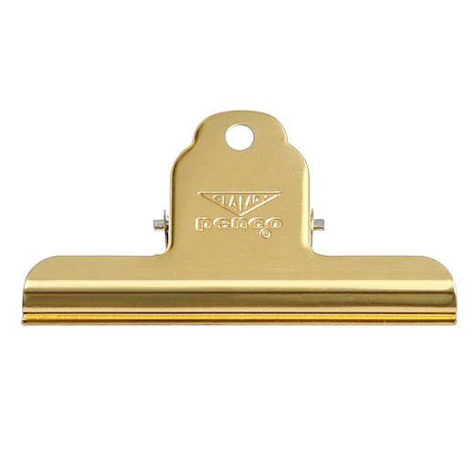Pappersklämma i metall, Stor, PENCO CLAMPY CLIP 10 cm, guld i gruppen Förvaring / Kontorsmaterial hos SmartaSaker.se (42334)