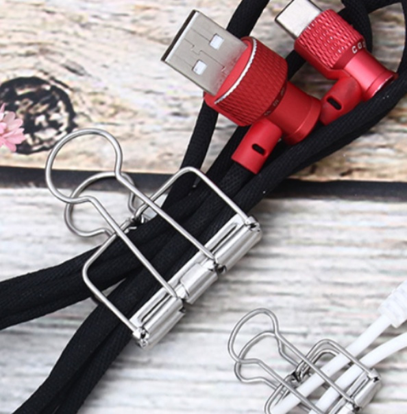 Pappersklämmor, 10 st, WIRE FOLDBACK CLIPS, 32 cm, Deskstore, Silver i gruppen Förvaring / Kontorsmaterial hos SmartaSaker.se (42345)