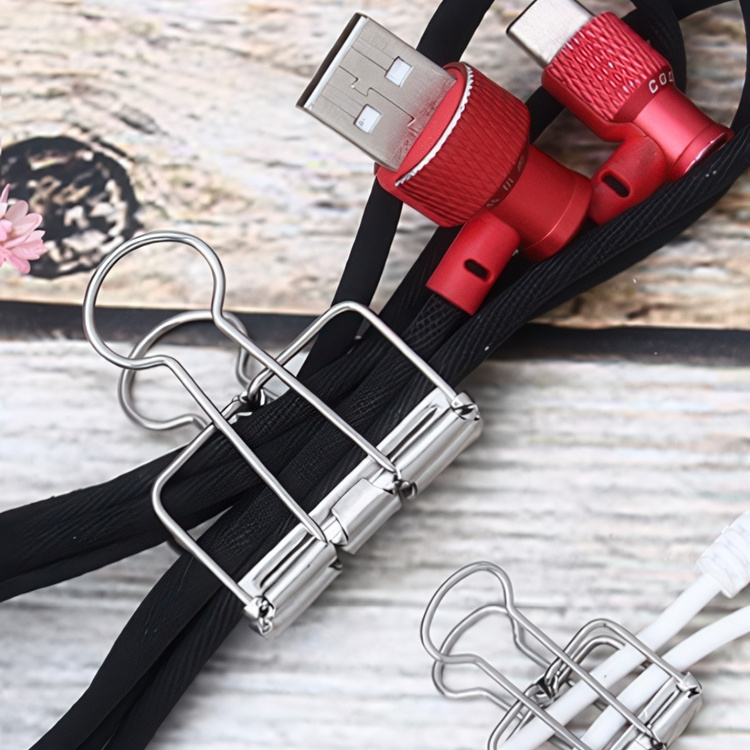 Pappersklämmor, 10 st, WIRE FOLDBACK CLIPS, 32 cm, Deskstore, Silver i gruppen Förvaring / Kontorsmaterial hos SmartaSaker.se (42345)