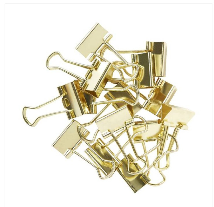 Pappersklämmor, 15 st, FOLDBACK CLIPS XS, 19 mm, Guld i gruppen Förvaring / Kontorsmaterial hos SmartaSaker.se (42353)