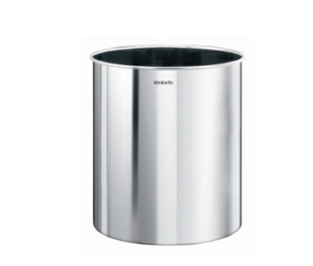 Papperskorg i metall, 7 L, BRILLIANT STEEL, Ã˜ 21 x H 23,7 cm, Brabantia, Silver i gruppen Förvaring / Städförvaring och sopsortering / Sopsortering hos SmartaSaker.se (42374)