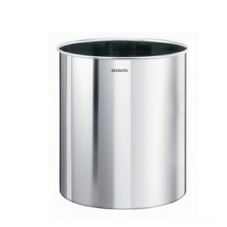 Papperskorg i metall, 7 L, BRILLIANT STEEL, Ø 21 x H 23,7 cm, Brabantia, Silver i gruppen Förvaring / Städförvaring och sopsortering / Sopsortering hos SmartaSaker.se (42374)