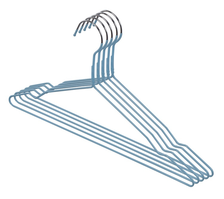 Platsbesparande galgar, anti slip, 5 st, AZZURRO, Ljusblå i gruppen Förvaring / Garderobsförvaring / Galgar och hängare hos SmartaSaker.se (42422)