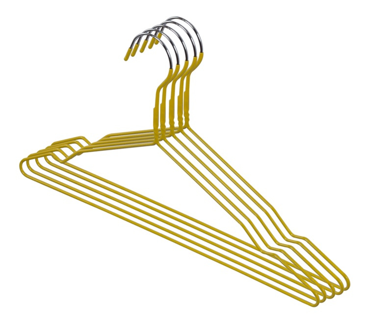 Platsbesparande galgar, anti slip, 5 st, GIALLO, Gul i gruppen Förvaring / Garderobsförvaring / Galgar och hängare hos SmartaSaker.se (42423)