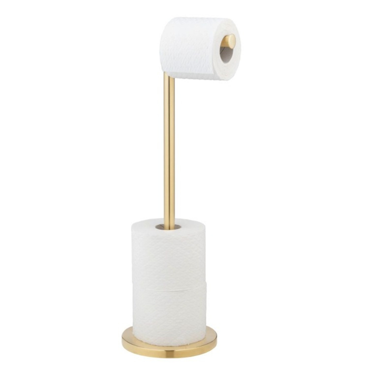 Platsbesparande hållare för toarullar, Metall, TWO IN ONE, H 55 cm, Guld i gruppen Förvaring / Badrumsförvaring hos SmartaSaker.se (42425)