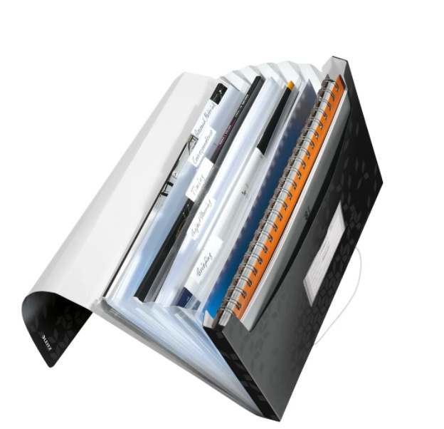 Projektmapp / Hemarkiv med 6 fack, LEITZ WOW, A4, Svart i gruppen Förvaring / Kontorsmaterial hos SmartaSaker.se (42437)