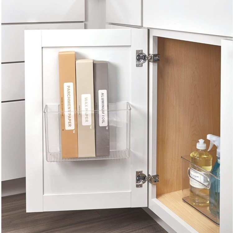 Självhäftande Förvaring, LARGE RPET AFFIXX BIN, 28 x 9 x H 16 cm. Transparent i gruppen Förvaring / Förvaringslådor / Småförvaring / Hyllor hos SmartaSaker.se (42511)