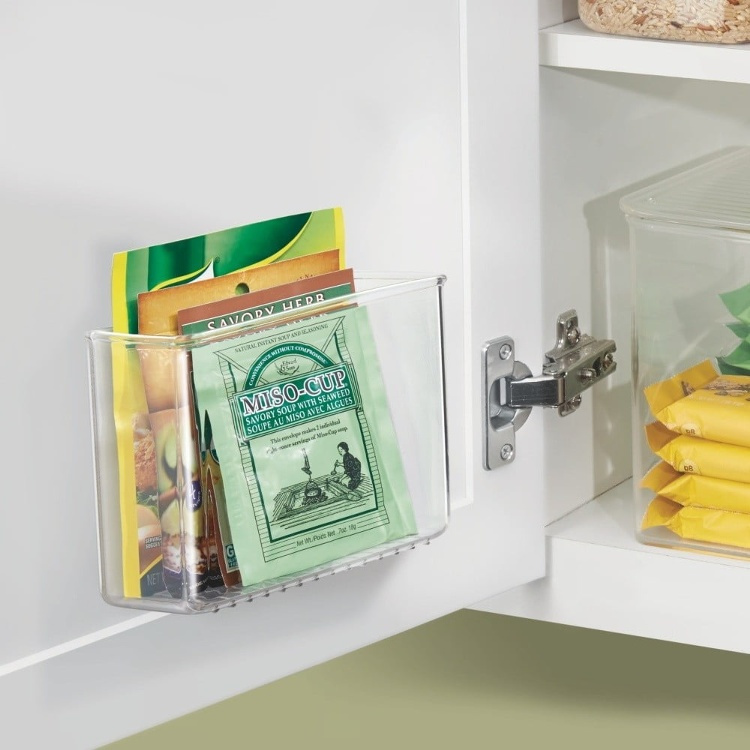 Självhäftande Förvaring, SMALL RPET AFFIXX BIN, 15 x 7,5 x H 12,5 cm, Transparent i gruppen Förvaring / Förvaringslådor / Småförvaring / Hyllor hos SmartaSaker.se (42512)