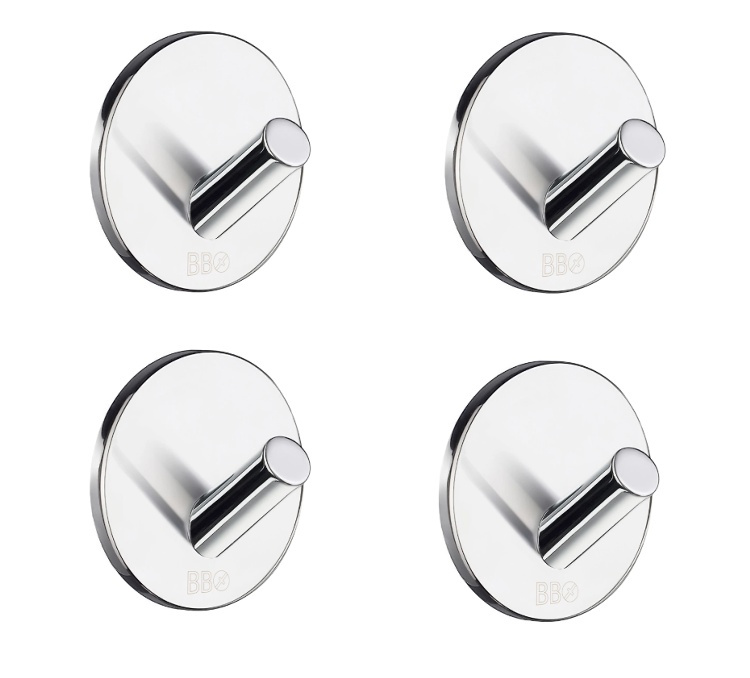 Självhäftande Minikrokar, 4 st, Runda, BESLAGSBODEN, Ø 3 cm i gruppen Förvaring / Magneter och självhäftande / Självhäftande krokar hos SmartaSaker.se (42531)