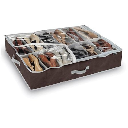 Skoförvaring under sängen, mjuk, CLASSIC BROWN, 76 x 60 x H15 cm, Brun / Klar i gruppen Förvaring / Garderobsförvaring / Skoförvaring hos SmartaSaker.se (42546)