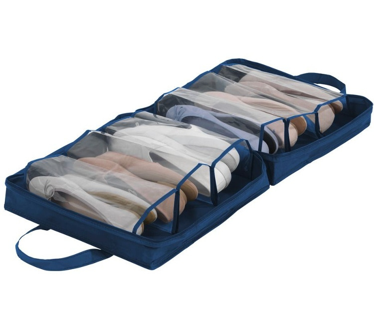Skoväska för 6 par skor, BUSINES BLUE, 36,5 x 36,5 x 15,5 cm , Blå i gruppen Förvaring / Garderobsförvaring / Skoförvaring hos SmartaSaker.se (42589)