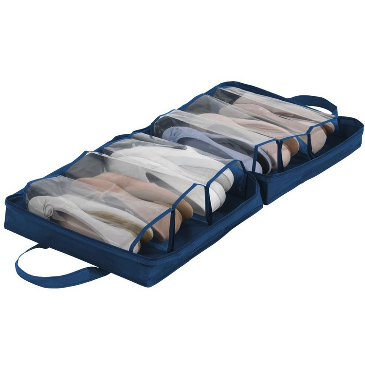 Skoväska för 6 par skor, BUSINES BLUE, 36,5 x 36,5 x 15,5 cm , Blå i gruppen Förvaring / Garderobsförvaring / Skoförvaring hos SmartaSaker.se (42589)