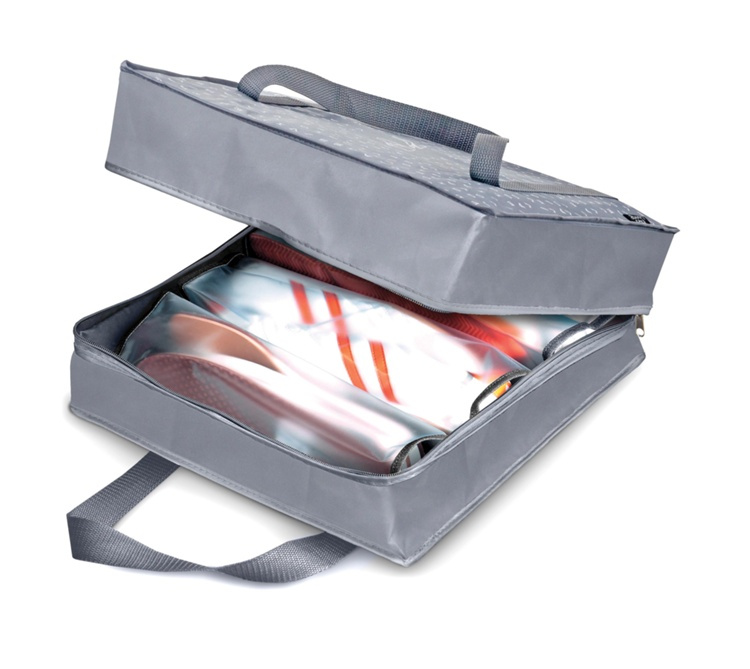 Skoväska för resan, TRAVEL - PORTASCARPE, 36 x 36 x 17cm, grå i gruppen Förvaring / Förvaring på resa / Packpåsar och packkuber hos SmartaSaker.se (42590)