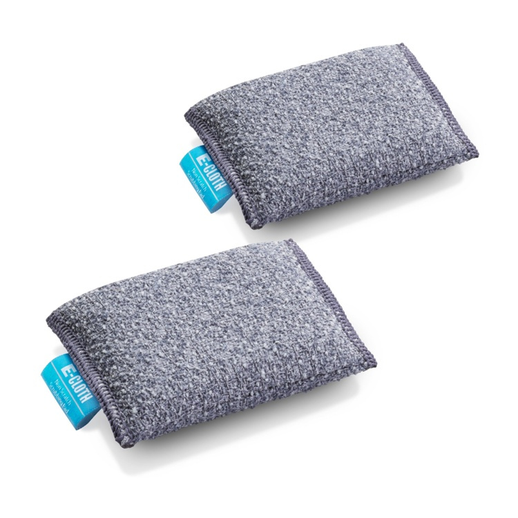 Skrubbsvampar i Mikrofiber, 2 st, NON-SCRATCH SCRUBBING PADS, 10,5 x 7,5 cm, Grå i gruppen Förvaring / Städförvaring och sopsortering / Städtrasor och borstar hos SmartaSaker.se (42607)