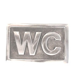 Skylt med ram, WC, Exmez, 8,5 x 5 cm, Sandgjuten aluminium i gruppen Förvaring / Badrumsförvaring hos SmartaSaker.se (42627)