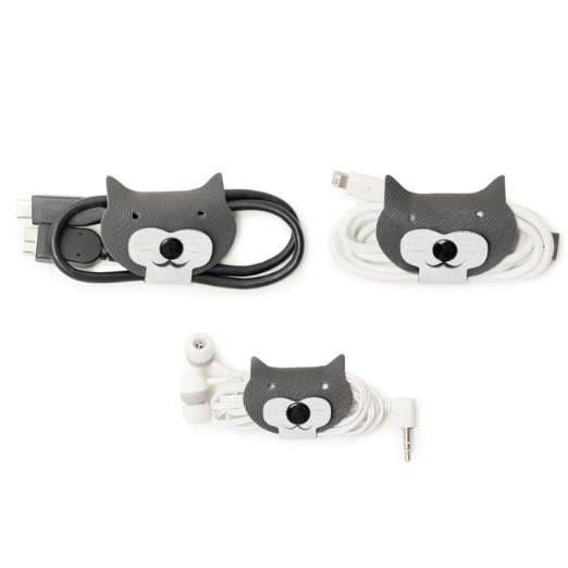 Sladdhållare, Katt, 3 st, CAT CABLE TIES, Kikkerland, Mörkgrå i gruppen Förvaring / Kontorsmaterial hos SmartaSaker.se (42646)