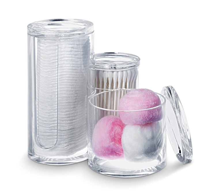 Sminkborttagnings ställ, MAKE UP COTTON, Klar akryl i gruppen Förvaring / Badrumsförvaring / Sminkförvaring hos SmartaSaker.se (42654)