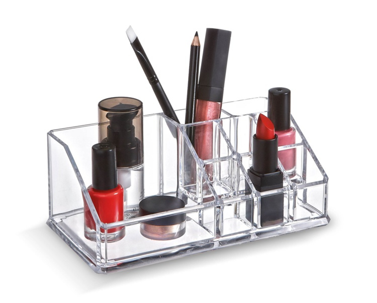 Sminkställ 9 fack, LIVING MAKE UP ORGANIZER, 17,3 x 9,4 x H 6,5 cm, Klar akryl i gruppen Förvaring / Badrumsförvaring / Sminkförvaring hos SmartaSaker.se (42659)