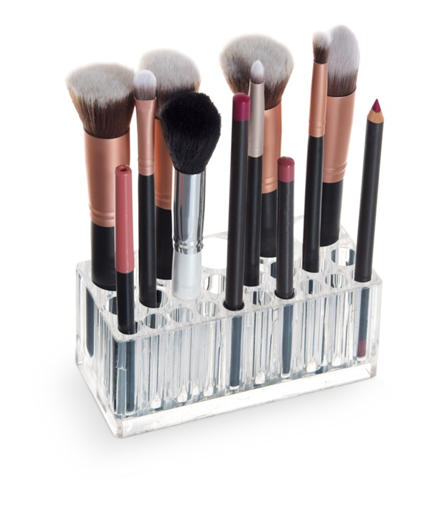 Sminkställ för penslar, 23 fack, MAKE UP ORGANIZER, 13 x 5,7 x H 5,5 cm, Klar i gruppen Förvaring / Badrumsförvaring / Sminkförvaring hos SmartaSaker.se (42662)