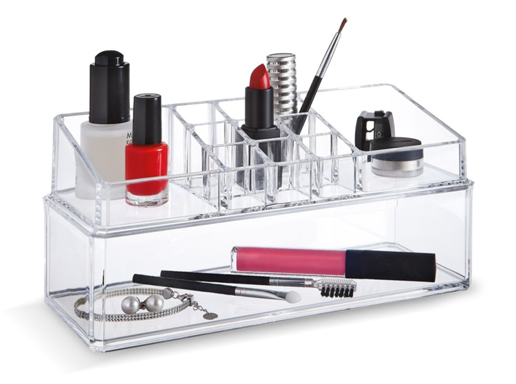 Sminkställ med 2 delar, LIVING MAKE UP ORGANIZER, 22,3 x 9,4 x H 11 cm, Klar i gruppen Förvaring / Badrumsförvaring / Sminkförvaring hos SmartaSaker.se (42666)