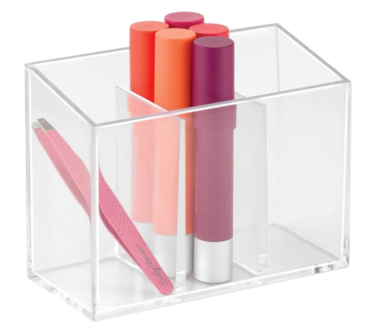 Sminkställ med 3 fack, COUNTER TOP ORGANISER, Transparent i gruppen Förvaring / Badrumsförvaring / Sminkförvaring hos SmartaSaker.se (42667)