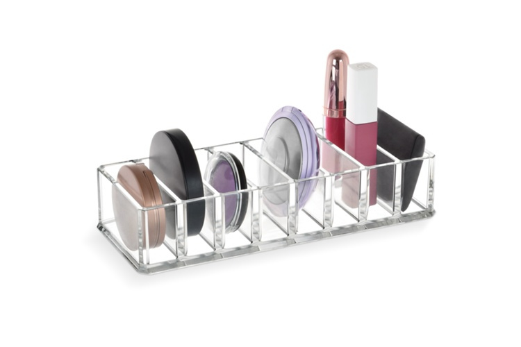 Sminkställ med 8 smala fack, LIVING MAKE UP ORGANIZER, 22 x 8,7 x H 4,5 cm, Klar akryl i gruppen Förvaring / Badrumsförvaring / Sminkförvaring hos SmartaSaker.se (42671)