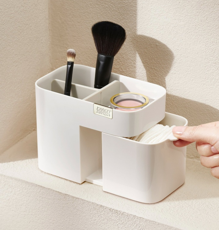 Sminkställ med låda, VIVA SMALL COSMETIC ORGANISER, Joseph Joseph, Benvit i gruppen Förvaring / Badrumsförvaring / Sminkförvaring hos SmartaSaker.se (42677)