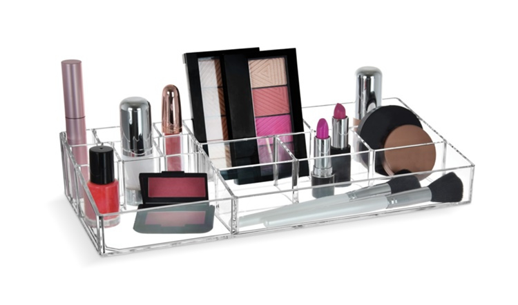 Sminkställ, LIVING MAKE UP ORGANIZER XL, 35,5 x 16 x H 6,5 cm, Klar akryl i gruppen Förvaring / Badrumsförvaring / Sminkförvaring hos SmartaSaker.se (42680)
