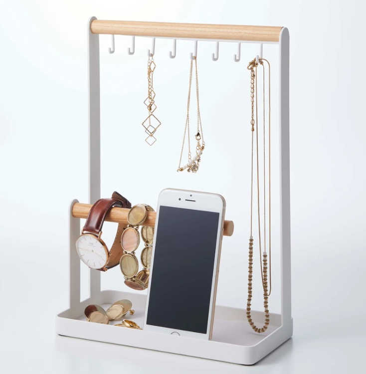 Smyckes- & Accessoar förvaring, TOSCA, 20 x 10 x H 28,5 cm, Yamazaki, Vit i gruppen Förvaring / Sovrumsförvaring / Smyckesförvaring hos SmartaSaker.se (42682)