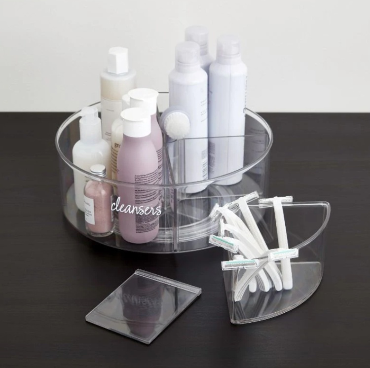 Snurrbricka med 4 fack, 1 Insats, THE HOME EDIT LAZY SUSAN, Ø 29,2cm, Transparent i gruppen Förvaring / Köksförvaring / Organisera köksskåp / Kryddställ hos SmartaSaker.se (42735)