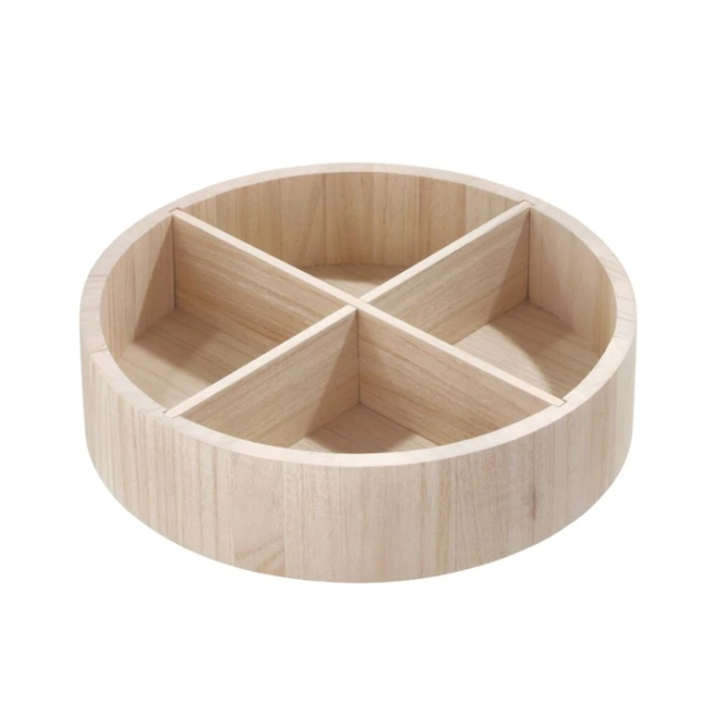 Snurrbricka trä, Med avdelare, THE HOME EDIT TURNTABLE, Ø 30,4 cm, Natur i gruppen Förvaring / Köksförvaring / Organisera köksskåp / Kryddställ hos SmartaSaker.se (42739)