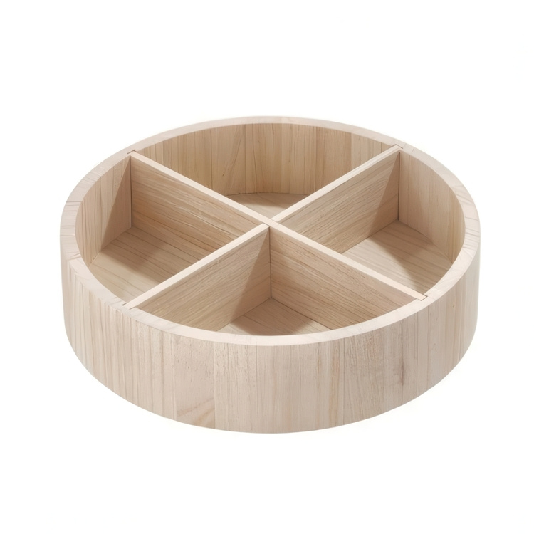 Snurrbricka trä, Med avdelare, THE HOME EDIT TURNTABLE, Ø 30,4 cm, Natur i gruppen Förvaring / Köksförvaring / Organisera köksskåp / Kryddhyllor hos SmartaSaker.se (42739)