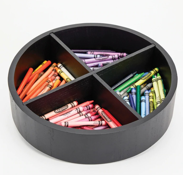 Snurrbricka trä, Med avdelare, THE HOME EDIT TURNTABLE, Ø 30,5 cm, Svart i gruppen Förvaring / Köksförvaring / Organisera köksskåp / Kryddställ hos SmartaSaker.se (42740)