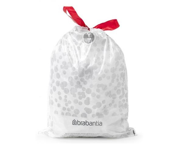Soppåsar med dragband, 20 L, 10 st, BRABANTIA BIN LINERS CODE Y, Vit / Röd i gruppen Förvaring / Städförvaring och sopsortering / Sopsortering hos SmartaSaker.se (42766)