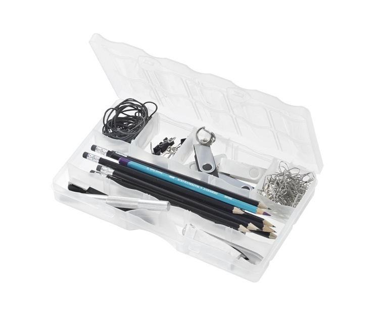 Sorteringsask med lock, 12 fack, SMARTSTORE ORGANIZER SMALL, 25 x 16 x H4 cm, Klar i gruppen Förvaring / Förvaringslådor hos SmartaSaker.se (42774)