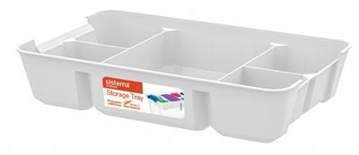 Sorteringsbricka, SISTEMA STORAGE TRAY, 30,5 x 23,5 x H 7 cm, Vit i gruppen Förvaring / Förvaringslådor hos SmartaSaker.se (42781)