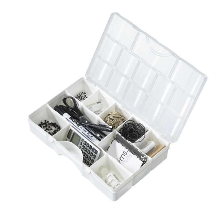 Sorteringslåda med lock, 13 fack, SMARTSTORE ORGANIZER MEDIUM, 29 x 19 x H6 cm i gruppen Förvaring / Förvaringslådor / Småförvaring / Askar hos SmartaSaker.se (42790)