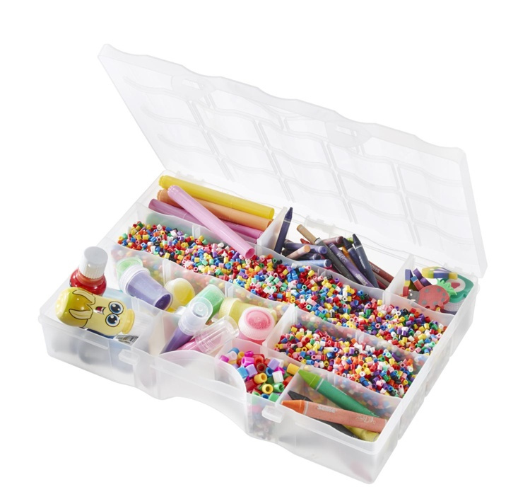 Sorteringslåda med lock, 19 fack, SMARTSTORE ORGANIZER LARGE, 38 x 27 x H 7cm, Klar i gruppen Förvaring / Förvaringslådor / Småförvaring / Askar hos SmartaSaker.se (42792)
