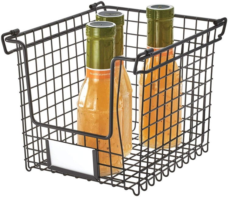 Stapelbar metallkorg, CLASSICO SMALL, 21,6 x 25,4 x H 20,3 cm, Svart i gruppen Förvaring / Köksförvaring / Organisera köksskåp hos SmartaSaker.se (42806)