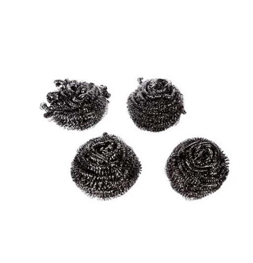 Stålsvampar , 4 st, SCRUBBING SPIRAL SPONGES, 6 x H 4 cm, Silver i gruppen Förvaring / Städförvaring och sopsortering / Städtrasor och borstar hos SmartaSaker.se (42840)