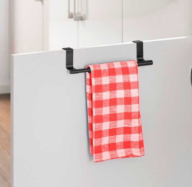 Stång för handduk, över skåpkant, LARGE TELESCOPIC RAIL, 36-60 cm, Svart i gruppen Förvaring / Köksförvaring / Organisera köksskåp hos SmartaSaker.se (42844)