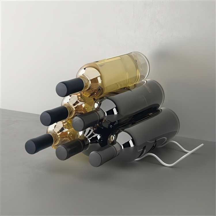 Ställ för flaskor, Metall, OLA 10 BOOTTLE HOLDER, 32 x 11 x H 3 cm, Vit i gruppen Förvaring / Köksförvaring / Organisera köksskåp hos SmartaSaker.se (42868)