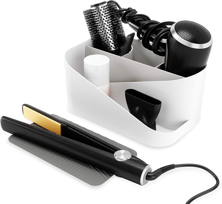 Ställ för hårtork mm , UMBRA GLAM HAIR TOOLS ORGANISER, 26,5 x 17 x H 12,5 cm, Vit / grå i gruppen Förvaring / Badrumsförvaring hos SmartaSaker.se (42870)