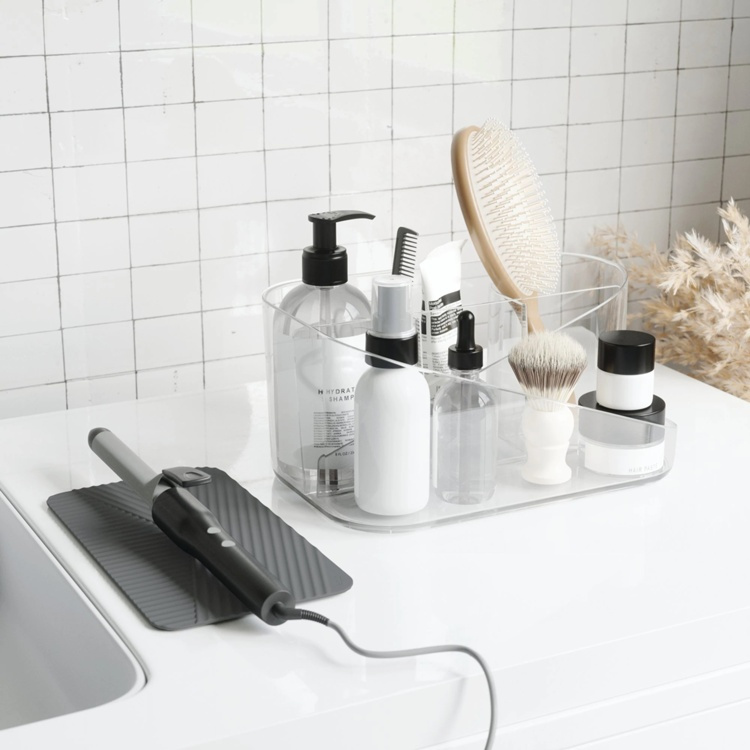 Ställ för hårtork mm, UMBRA GLAM HAIR TOOLS ORGANISER, 26,5 x 17 x H 12,5 cm, Klar / grå i gruppen Förvaring / Badrumsförvaring hos SmartaSaker.se (42871)
