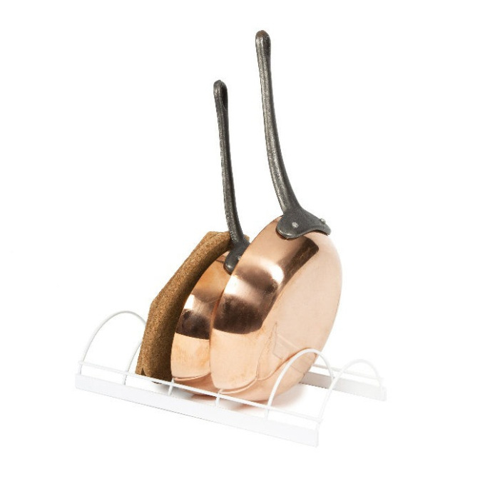 Ställ för Stekpannor. 5 fack, PAN & LID RACK, 30 x 14 x H 6,7 cm, Vit i gruppen Förvaring / Köksförvaring / Organisera köksskåp hos SmartaSaker.se (42877)