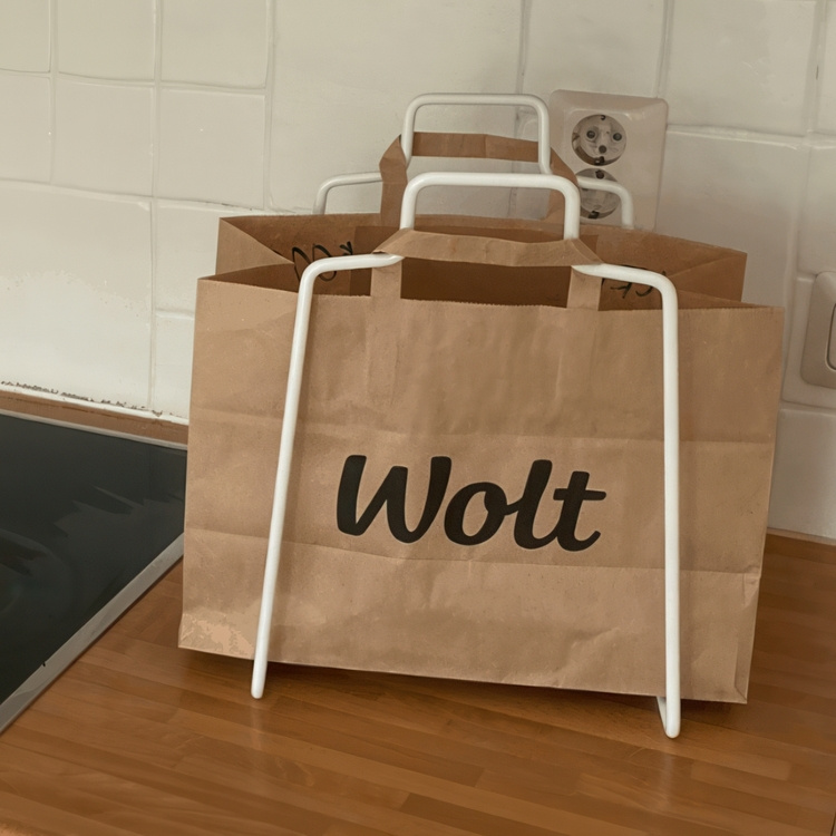 Ställning för papperskasse, Liten, LAHTI RECYCLE BAG HOLDER, 26 x 25 x H 35 cm, Vit i gruppen Förvaring / Städförvaring och sopsortering / Sopsortering hos SmartaSaker.se (42887)