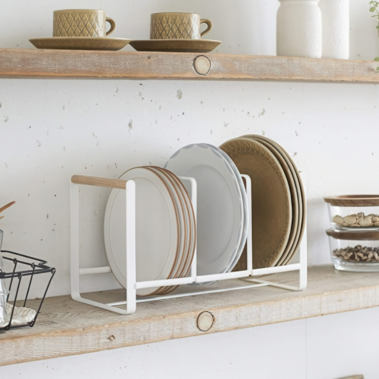 Ställning för Tallrikar, Långt, TOSCA DISH ORGANIZER, 34,5 x 16,5 x H 20 cm, Yamazaki, Vit i gruppen Förvaring / Köksförvaring / Organisera köksskåp hos SmartaSaker.se (42888)