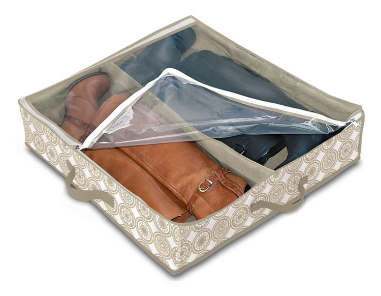 Stövelförvaring under sängen, mjuk, ELLA SAND, 60 x 50 x H12 cm, Beige i gruppen Förvaring / Garderobsförvaring / Skoförvaring hos SmartaSaker.se (42891)