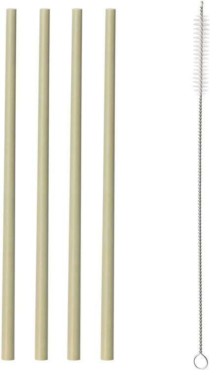 Sugrör i Bambu, återanvändbara, med borste, 4 st, TYPHOON BAMBOO, 20 cm, Beige i gruppen Förvaring / Köksförvaring hos SmartaSaker.se (42903)