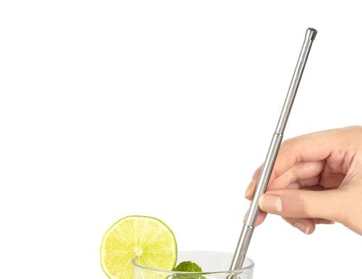 Sugrör i metall, utdragbart, återanvändbart, TRAVEL STRAW, Rostfritt stål i gruppen Förvaring / Köksförvaring hos SmartaSaker.se (42905)